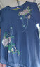 Lauaird 中老年女裝夏季套裝棉麻媽媽裝短袖T恤褲子兩件套老人奶奶衣服 牛仔藍-套裝 XL建議85-105 曬單實拍圖