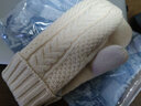 ELLE100%綿羊毛手套女士秋冬季戶(hù)外保暖加厚騎行防寒連指絞花針織 曬單實(shí)拍圖