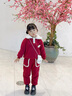 G.DUCKKIDS女寶寶加絨套裝秋冬裝洋氣可愛兒童厚衣服1到2三4五6歲女童兩件套 紅色帶包 100 cm 曬單實拍圖