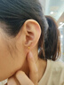 瑗昕黃金耳釘女足金耳環(huán)U型豆豆免摘耳飾小巧簡(jiǎn)約養耳洞高級感禮物 【單只】足金耳飾(約0.78g) 曬單實(shí)拍圖