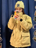 勤馳反季羽絨服女清倉長款活里活面特價工裝派克中可拆卸帽加厚情侶款 姜黃色不帶毛領(lǐng) S 建議80-115斤 曬單實拍圖