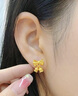 IS YOU黃金鈴蘭花耳環(huán)女士999足金耳釘蝴蝶結耳飾情人節(jié)禮物送女友老婆 足金鈴蘭花耳釘+品牌禮盒 約3g 曬單實拍圖