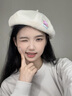 槿城日系可愛(ài)花朵貝雷帽畫(huà)家帽女大頭圍顯臉小百搭薄款八角帽子潮M921 曬單實(shí)拍圖