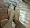 百田森 PETINSON羊皮淺單鞋女新款法式優(yōu)雅尖頭蝴蝶結平底單鞋 卡其色 37 曬單實拍圖