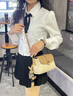 MILDREN KROE奢侈品包包女款2025年單肩包女士斜挎包生日情人節(jié)禮物送女友老婆 米白拼杏 輕奢限定禮盒 小包 曬單實拍圖