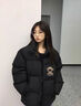 鏡朵羽絨棉服女短款2024新款少女學(xué)生女生衣服棉衣冬季外套羽棉襖絨服 韓版加厚黑色 均碼（可備注碼數） 曬單實(shí)拍圖