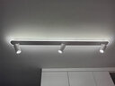 黑控 射燈led軌道燈北歐家用客廳天花筒燈明裝衣帽間服裝店鋪商用射燈 啞白 3頭【120CM】白光 曬單實(shí)拍圖