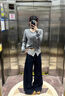 妙奕嘉輕薄針織衫女裝夏季衣服新款外搭開衫上衣薄款高級(jí)感空調(diào)衫洋氣 灰色蝴蝶結(jié)軟糯針織開衫 輕薄 均碼 【建議120斤以內(nèi)】 曬單實(shí)拍圖