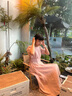浮云堂.風(fēng)」畫織.中式溫柔氣質(zhì)連衣裙女2025夏粉收腰禪意禪服茶服 水紅 S 曬單實(shí)拍圖