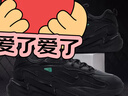 特步男鞋男士休閑鞋戶(hù)外減震跑鞋低幫耐磨運動(dòng)鞋子潮流百搭老爹鞋 0106黑色 皮面 41 曬單實(shí)拍圖