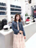 clotho Rennie品牌女裝牛仔外套女2025春秋新款時(shí)尚復(fù)古顯瘦修身夾克翻領(lǐng)上衣 深藍(lán)色 M 曬單實(shí)拍圖