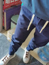 羅蒙（ROMON）2025潮流秋冬拼接條紋束腳褲男松緊腰運動(dòng)寬松小腳哈倫小腳褲 黑色 M 建議-125斤 曬單實(shí)拍圖