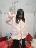 LPOX花邊棉服女2025冬v領(lǐng)寬松短款棉衣外套 粉色 M 95-110斤 曬單實(shí)拍圖