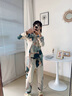 莫代爾睡衣女士純棉長袖春秋冬季開衫大碼寬松中年媽媽家居服夏薄款套裝 C9906墨綠 M (建議80-100斤) 曬單實(shí)拍圖