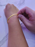 中國黃金（CHINA GOLD）足金3D硬金玫瑰花愛心拉絲黃金手鐲素圈送女友老婆女神節(jié)禮物 金重約6.2g 60#【藍色玫瑰禮盒】 曬單實拍圖