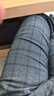 依文男裝100%綿羊毛春夏男士灰色西褲商務(wù)休閑正裝長褲子 灰色 180B -028 曬單實拍圖