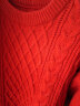 GLM品牌毛衣男秋冬款圆领加厚保暖本命年线衣学生打底针织衫 红色 3XL 实拍图