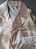 莫代爾高級感襯衫睡衣女春秋薄夏季長(cháng)袖長(cháng)褲家居服套裝香檳色冰絲韓版 香檳色愛(ài)心印花 XL 曬單實(shí)拍圖