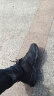 特步男鞋跑步鞋新款夏季厚底旅游透气轻便皮网面休闲运动鞋慢跑鞋子男 黑色 42 实拍图
