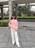 優(yōu)優(yōu)1點（Yoyo one）女童褲子春秋裝兒童闊腿褲白色春秋童裝長褲女大童運動衛(wèi)褲 15046米白色【春秋不加絨】 160 曬單實拍圖