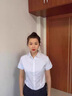 女士純棉短袖白襯衫新款洋氣夏高端免燙雅戈商務(wù)職業(yè)裝通勤襯衣爾 白色V領(lǐng) （短袖） 37 （100-110斤） 曬單實(shí)拍圖