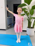 艾舞戈兒童舞蹈服女練功分體套裝女童芭蕾舞裙幼兒跳舞中國舞演出服裝 粉色-短袖+四角棉短褲 130 碼 身高110-120cm重38-48斤 曬單實拍圖