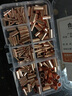 GT銅管連接管 電線中間對接接頭 紫銅 冷壓壓接端子小銅管套裝 250只一盒 曬單實(shí)拍圖