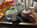 瓷牌茗茶具茶盤(pán)茶托家用輕奢長(cháng)方形托盤(pán)現代簡(jiǎn)約小型干泡盤(pán)瀝水式功夫茶具 胡桃色平川茶盤(pán)小號(32*21*3cm) 曬單實(shí)拍圖