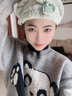 雙妞干發(fā)帽強力吸水加厚包頭巾成人可愛(ài)浴帽擦頭發(fā)速干毛巾干發(fā)巾 抹茶綠-公主帽 曬單實(shí)拍圖