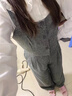 伊琦蕾（YIQILEI）春季2025新款韓系復(fù)古感穿搭三件套襯衫疊穿吊帶背心闊腿長褲套裝 主圖色（三件套） M 曬單實(shí)拍圖