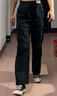 HOLLISTER24春秋款baggy風(fēng)寬松黑色松緊帶工裝長(zhǎng)褲男裝KI330-4147 黑色 S (175/76A) 曬單實(shí)拍圖