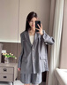 ELLE灰色萊賽爾天絲西裝外套女2024秋季新款小個(gè)子氣質(zhì)小眾上衣 深灰 L 曬單實(shí)拍圖
