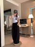 微愛的小松鼠生完也能穿孕婦山本褲夏季外穿2024新款棉麻褲子冰絲闊腿褲23956 黑色 L 曬單實拍圖