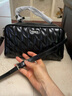 高美高（comico）女包時(shí)尚菱格包包高質(zhì)感休閑百搭單肩包手提斜挎包婚包 黑色 曬單實(shí)拍圖