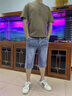 益帛牛仔短褲男士夏季薄款韓版潮流休閑百搭直筒中褲寬松七分褲子男 藍色 31【建議135-150斤】 曬單實(shí)拍圖