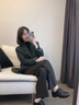 嘉麗薇半高領(lǐng)雙面絨打底衫女新春新款內(nèi)搭保暖長袖內(nèi)里絨毛一體女士上衣 黑色【莫代爾】 L (102-114斤) 曬單實拍圖