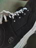 斯凱奇（Skechers）冬季女鞋復古加絨休閑老爹鞋男鞋厚底運動(dòng)鞋增高休閑鞋8730057 女款/黑色/白色/8730057-BKW 37 曬單實(shí)拍圖