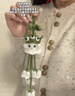 USER JOY小幽靈鈴蘭花掛件小鬼手工編織毛線鉤針DIY掛件鑰匙扣車掛萬圣節(jié) 【材料包】南瓜幽靈鈴蘭花 曬單實拍圖
