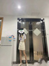 紅蜻蜓半身裙新款2025年夏季女裝毛邊牛仔裙褲高腰a字防走光包臀短裙子 米白色【有內(nèi)襯】 L 曬單實拍圖
