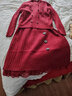 皮爾卡丹（pierre cardin）兩件套套裝針織連衣裙春秋2024新款配大風(fēng)衣內搭喜婆婆婚宴裝打底 紅色 L 【110斤-120斤】 曬單實(shí)拍圖
