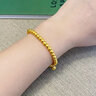 中國黃金（CHINA GOLD）黃金手鏈女足金古法兩世歡轉(zhuǎn)運金珠手串七夕情人節(jié)生日禮物送女友 福牌手鏈 約5g 曬單實拍圖