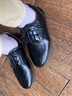 西域駱駝（VANCAMEL）牛筋底皮鞋男高檔春秋季男鞋軟皮軟底百搭休閑透氣皮鞋男英倫鞋 黑色-升級(jí)牛筋底  40 撿漏高檔大牌 曬單實(shí)拍圖