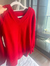 AEMAPE大碼女裝V領(lǐng)顯瘦打底針織衫毛衣女秋冬2025新款胖mm寬松休閑上衣 紅色 L 曬單實(shí)拍圖
