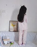 蕉內（Bananain）棉棉520H兒童睡衣A類(lèi)男女童吸汗速干透氣中袖長(cháng)褲親膚家居服套裝 【純色中袖】鳶粉-躺躺豬 130 曬單實(shí)拍圖