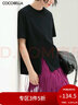 COCOBELLA設計感側開(kāi)叉甜酷短袖T恤女時(shí)尚休閑圓領(lǐng)半袖N(xiāo)TS3 黑色 S 曬單實(shí)拍圖