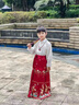 奧蒙威兒童馬面裙套裝女童漢服中國風(fēng)唐裝古裝小女孩學(xué)生演出服MHM03 130cm 曬單實(shí)拍圖