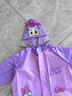 迪士尼（Disney）兒童雨衣女童小學(xué)生帶書包位防水幼兒園雨披 DK23093紫色XL碼 曬單實(shí)拍圖