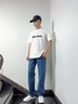 Calvin KleinJeans【復(fù)刻90系列】四季款男士ck經(jīng)典復(fù)古直筒牛仔褲J323082 1AP-牛仔深藍 常規(guī) 30 30 曬單實拍圖