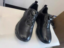 沙馳（SATCHI）男鞋秋冬新款時(shí)尚旋轉扣運動(dòng)休閑皮鞋輕便厚底緩震耐磨一腳蹬男鞋 黑色-X20522416 40 比運動(dòng)鞋偏大一碼 曬單實(shí)拍圖