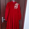 小咔衣濃兒童禮服公主裙小女孩主持人長(cháng)袖鋼琴演出服女童過(guò)年拜年服秋冬季 酒紅色3687長(cháng)款立領(lǐng) 160 曬單實(shí)拍圖